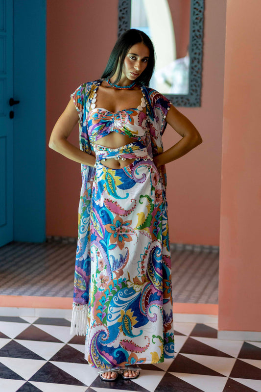 Paros Long Cut Out Dress