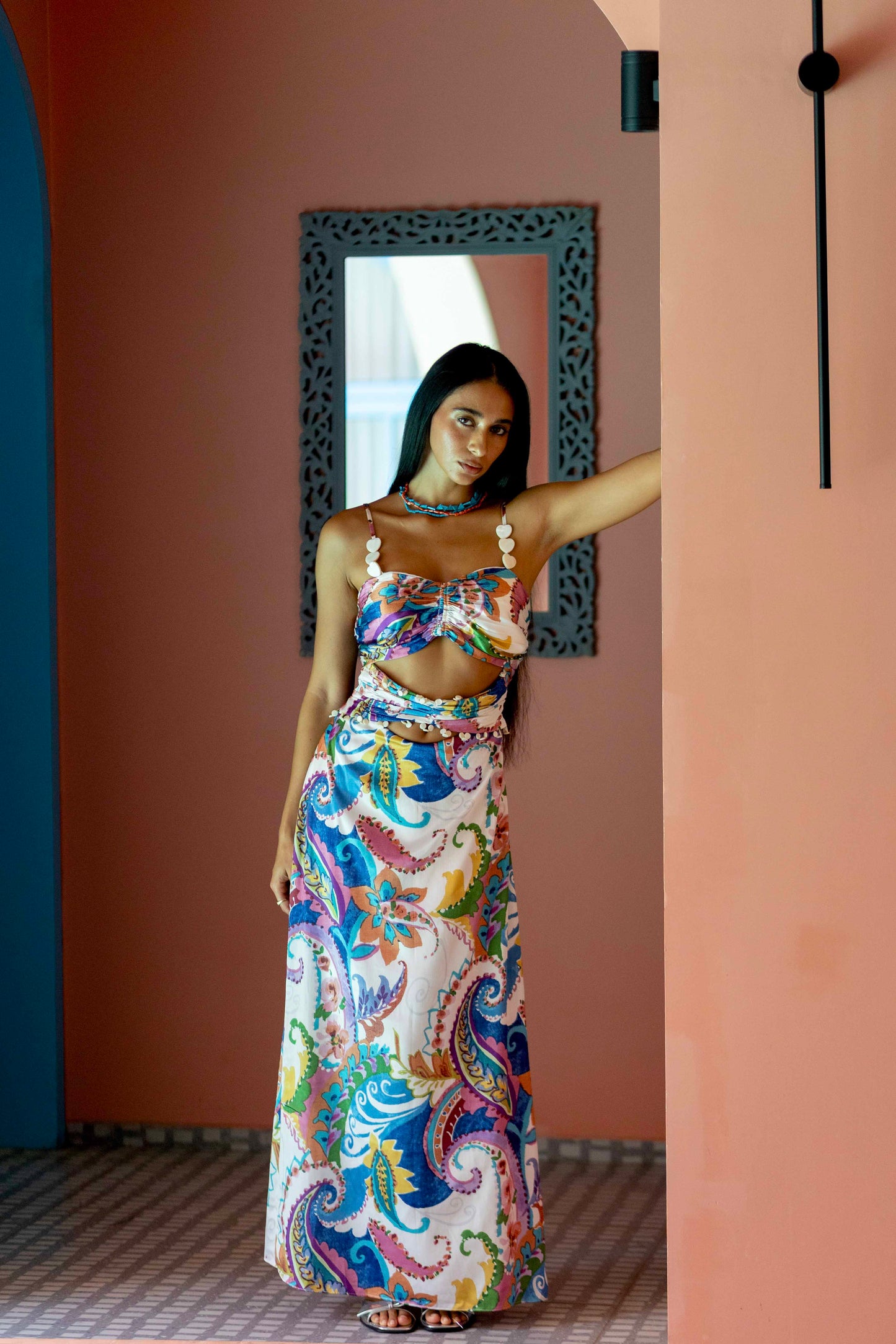 Paros Long Cut Out Dress
