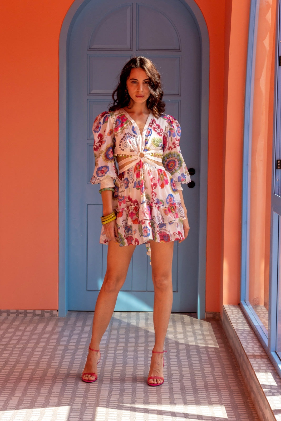 Corsica cut-out short dress