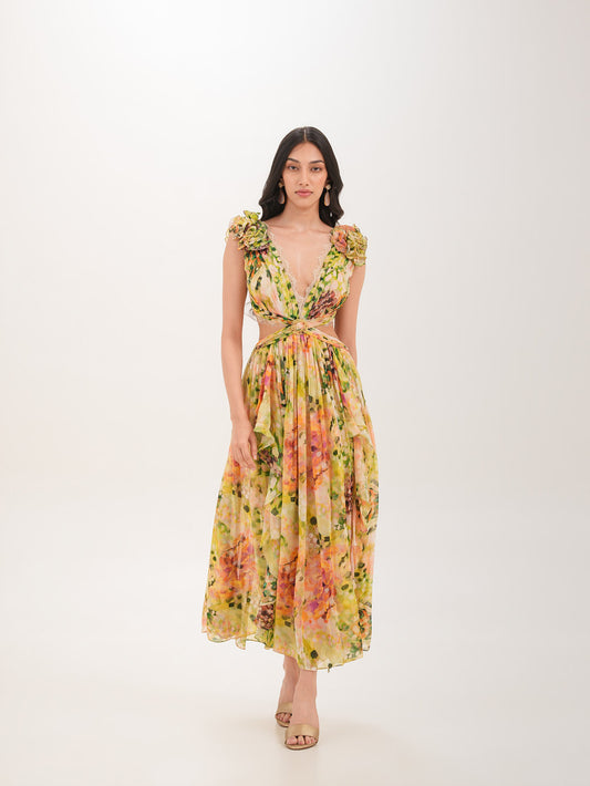 Verde Ruffle Gown