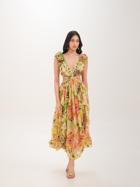 Verde Ruffle Gown