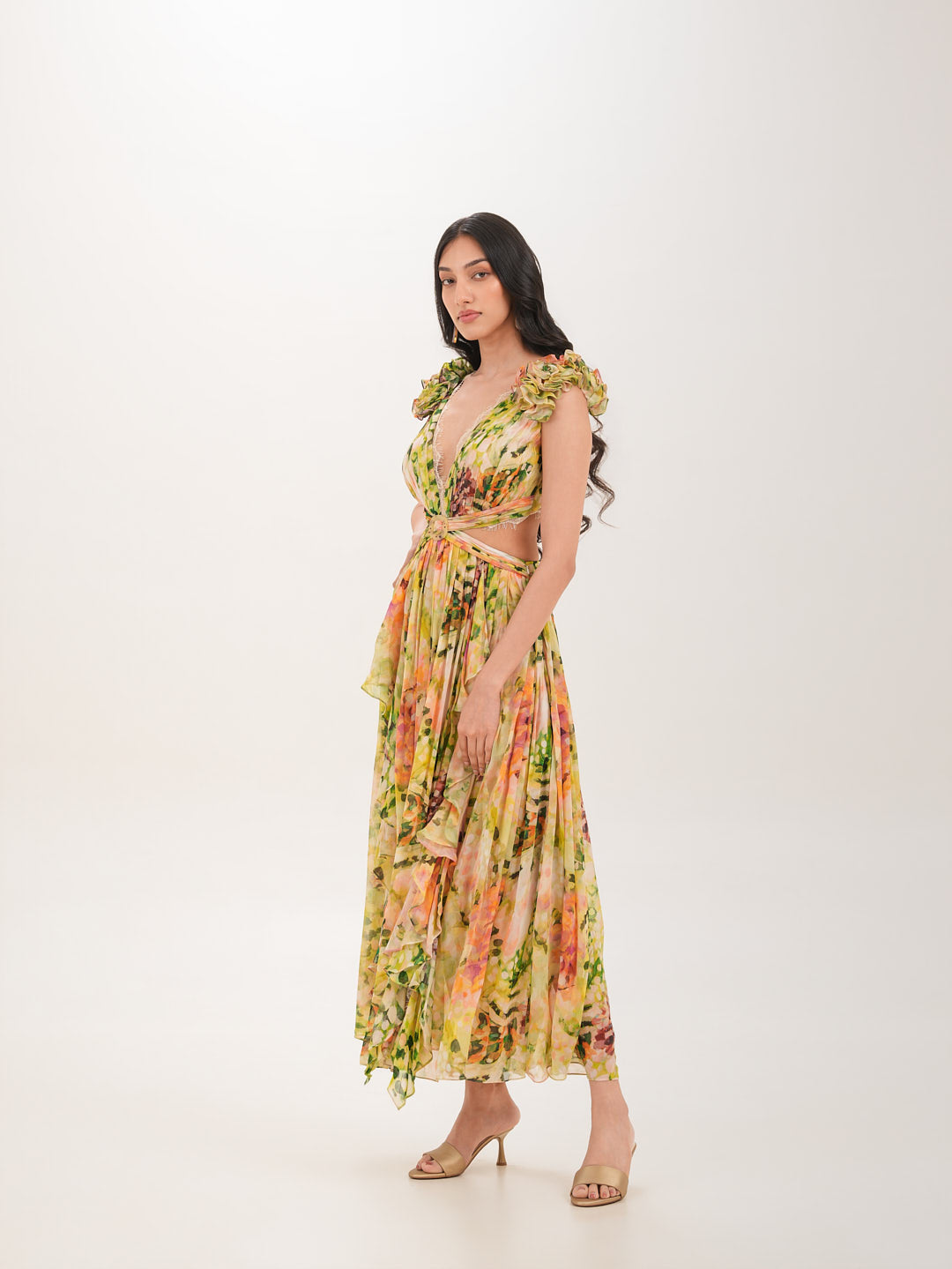 Verde Ruffle Gown