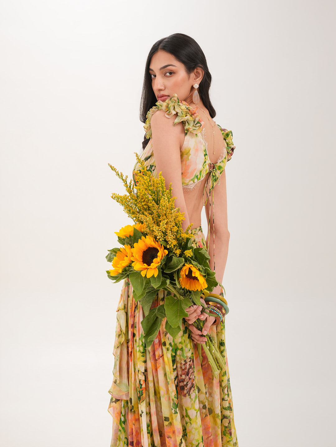Verde Ruffle Gown