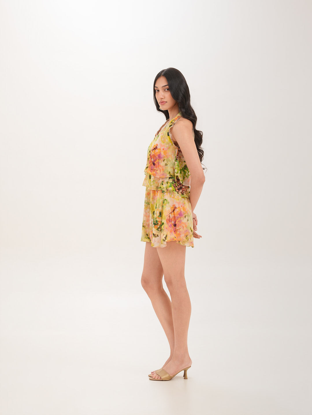 Verde Tiered Short Dress