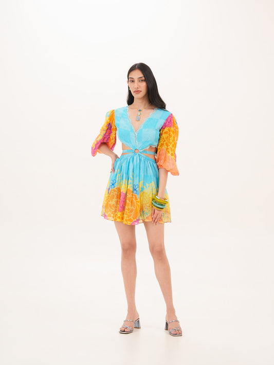 Citrine Cutout Short Dress