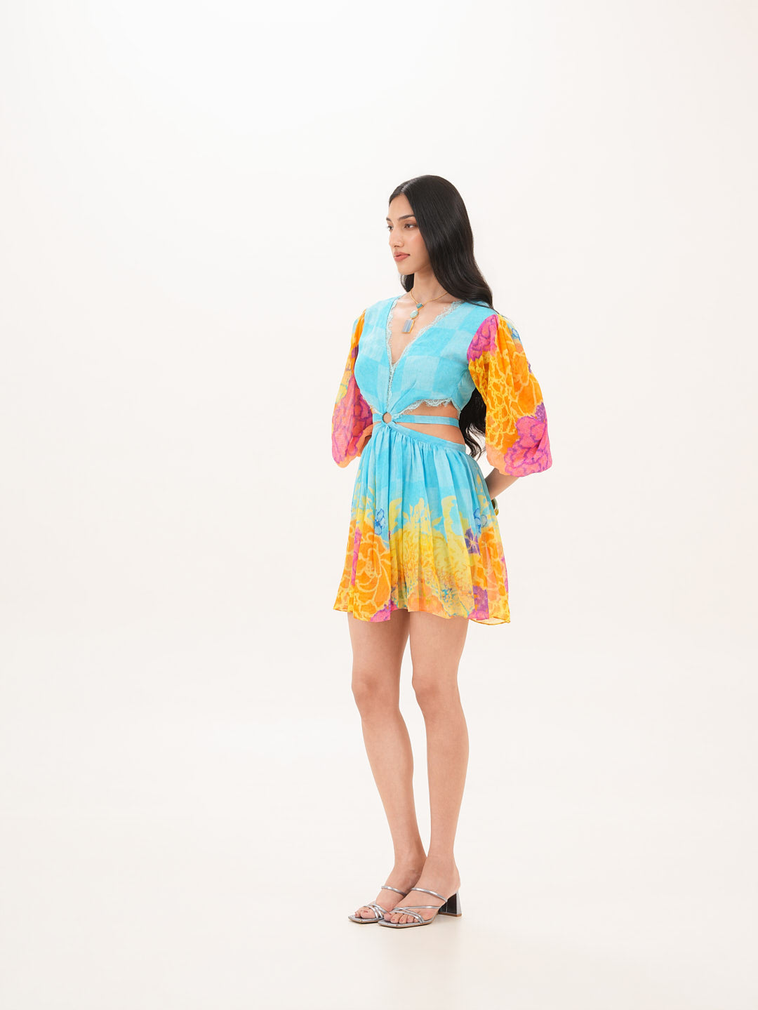 Citrine Cutout Short Dress