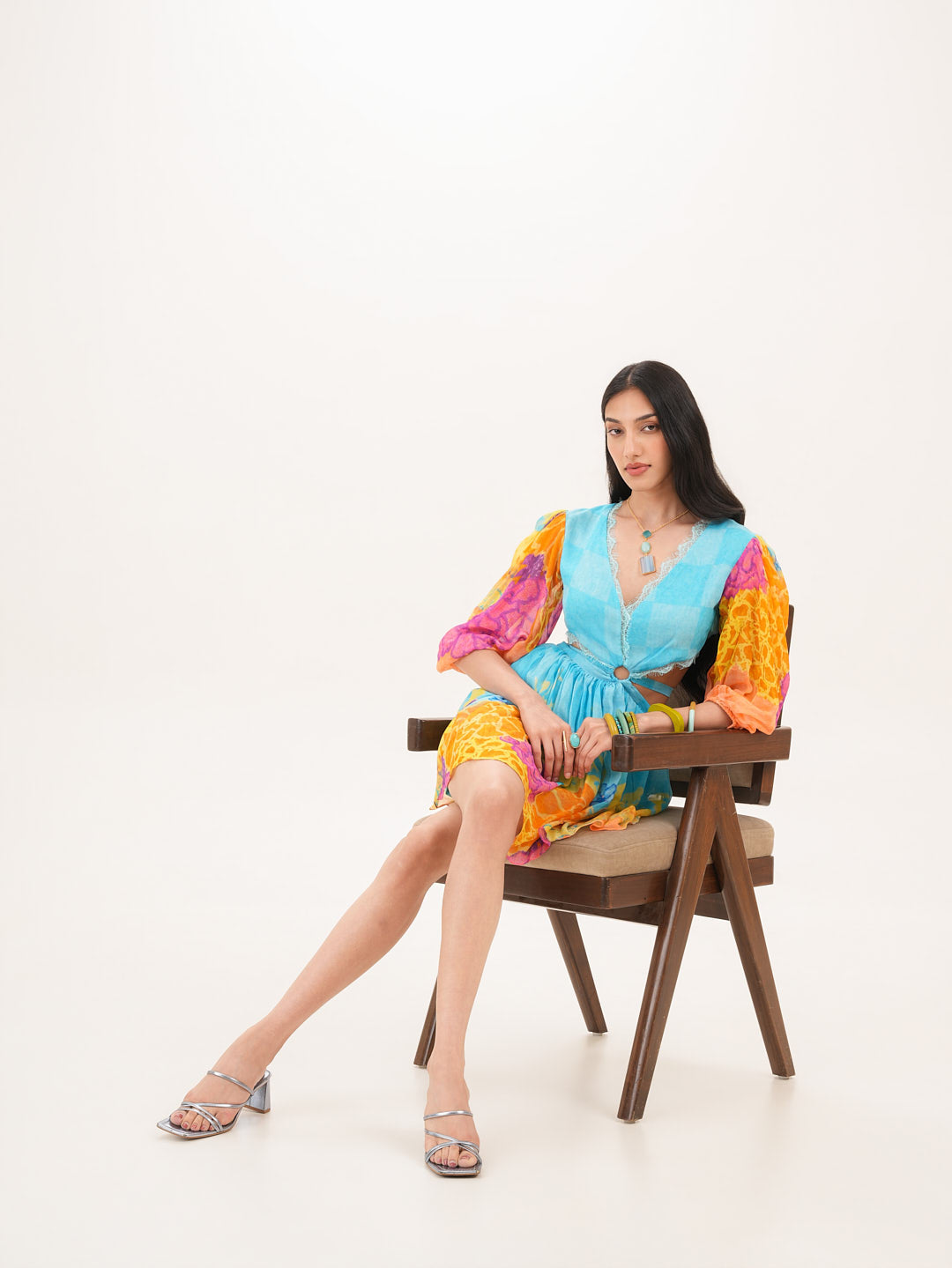 Citrine Cutout Short Dress