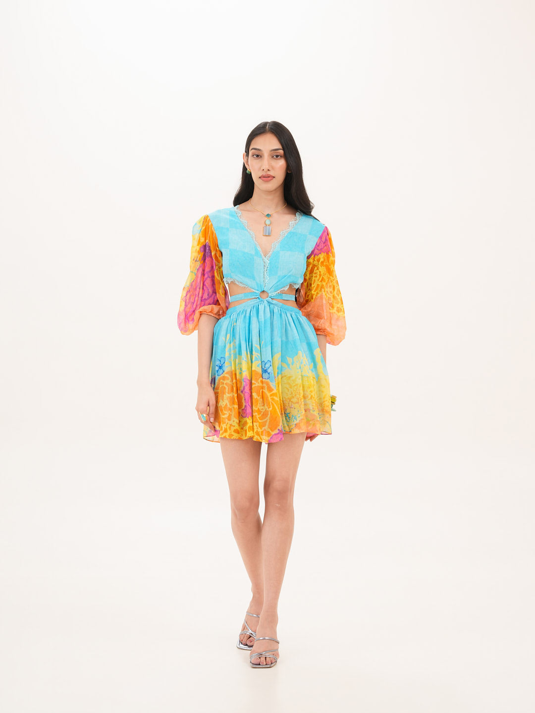 Citrine Cutout Short Dress