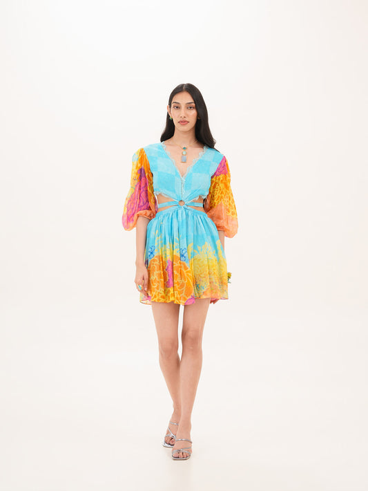 Citrine Cutout Short Dress