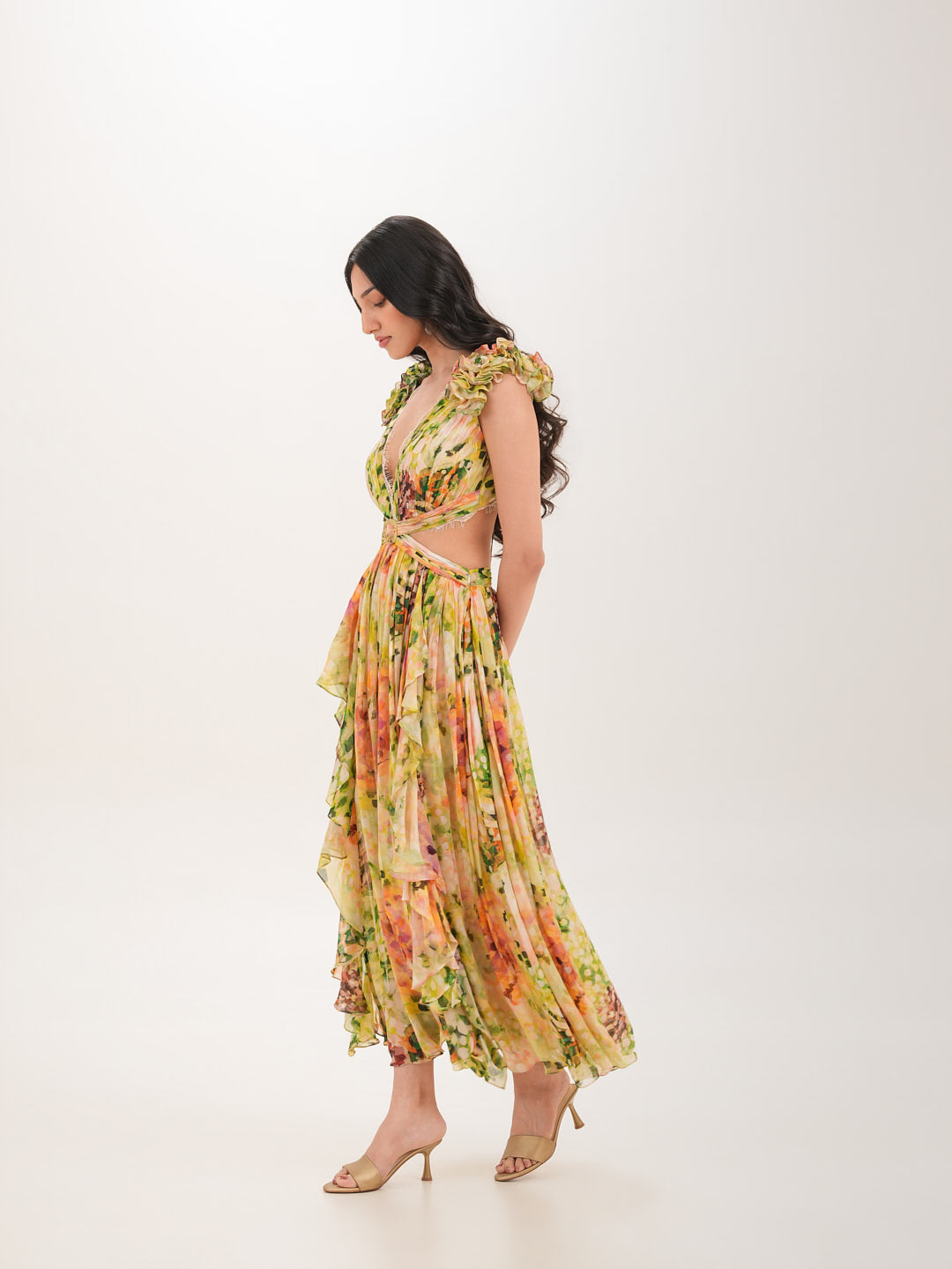 Verde Ruffle Gown