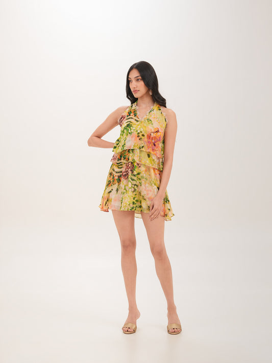 Verde Tiered Short Dress